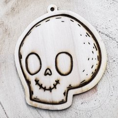 Roztomilá lebka - dřevěná dekorace / omalovánka