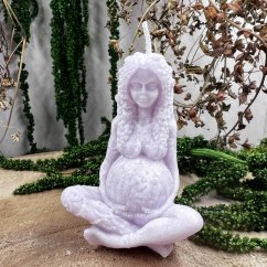 Přírodní rituální svíce Gaia - bohyně Zěmě - fialová