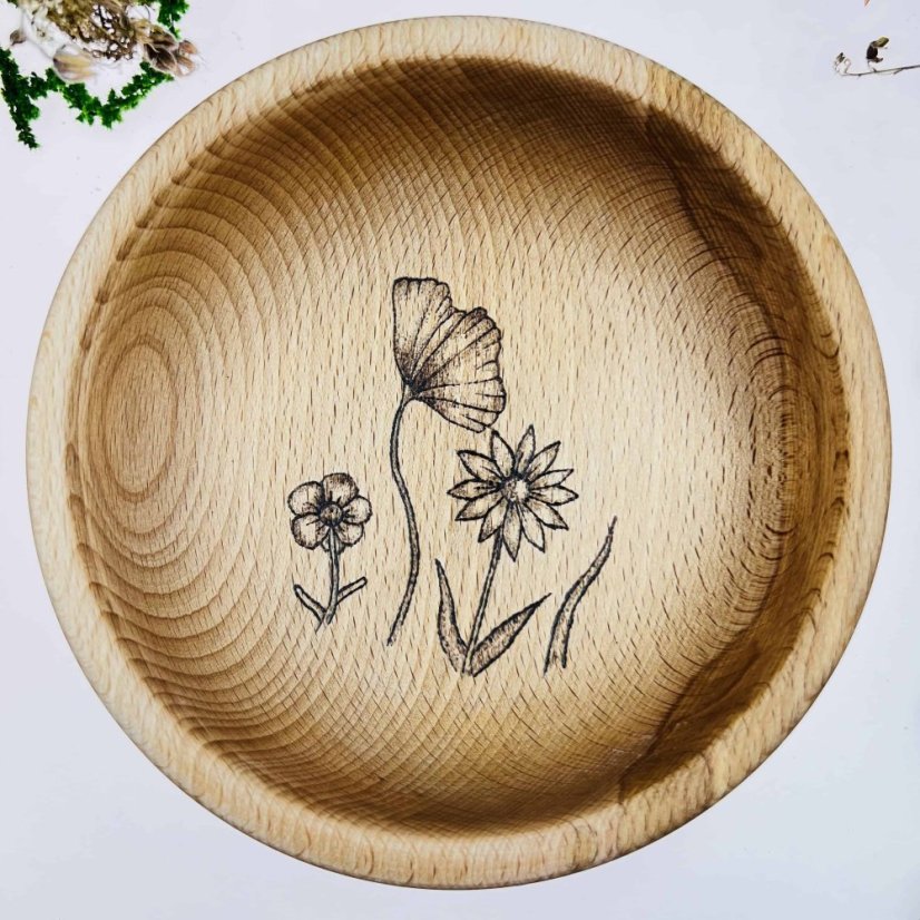 Buková miska - luční kvítí