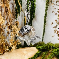 Orgonitová medúza / náhrdelník s alabastrem - pro čistotu, harmonii, uvolnění napětí