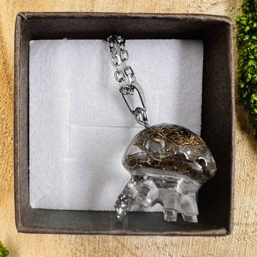 Orgonitová medúza / náhrdelník s alabastrem - pro čistotu, harmonii, uvolnění napětí