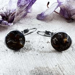 Orgonitové náušnice s tygřím okem pro sbejistotu, koncetraci a stabilitu