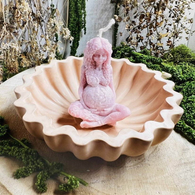 Magická miska pod svíčku zvlněná - cihlová