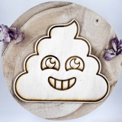 Roztomilé dřevěné hovínko - originální dárek - velké Roztomilé dřevěné hovínko - originální dárek - velké