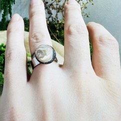 Orgonitový prsten - úlomek lastury - klid, harmonie, jemnost