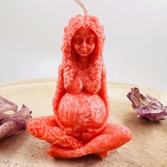 Přírodní rituální svíce Gaia - bohyně Zěmě - červená Přírodní rituální svíce Gaia - bohyně Zěmě - červená