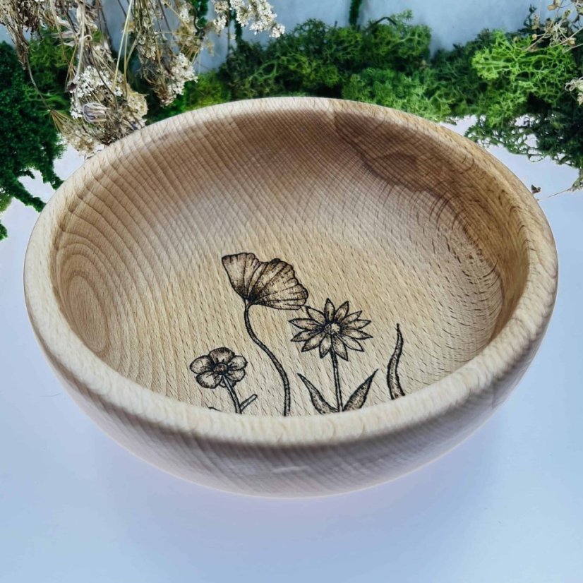 Buková miska - luční kvítí