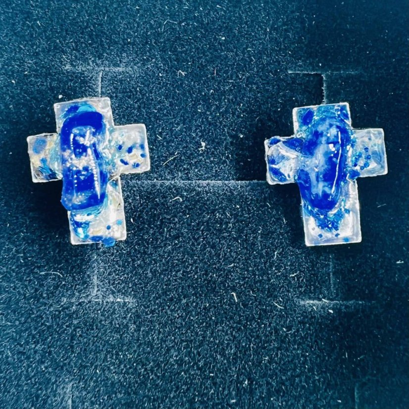 Orgonite earrings (crosses) for health