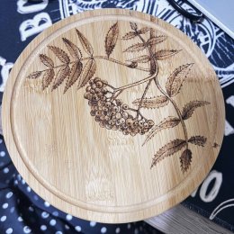 Ručně vypalované bambusové prkénko - jeřabiny