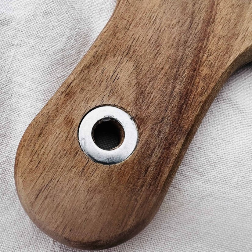 Kulaté akáciové prkénko s rukojetí - Květ života