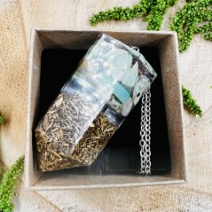 Orgonite MAXI pendulum / pendant with amazonite - for truth, intuition and balance