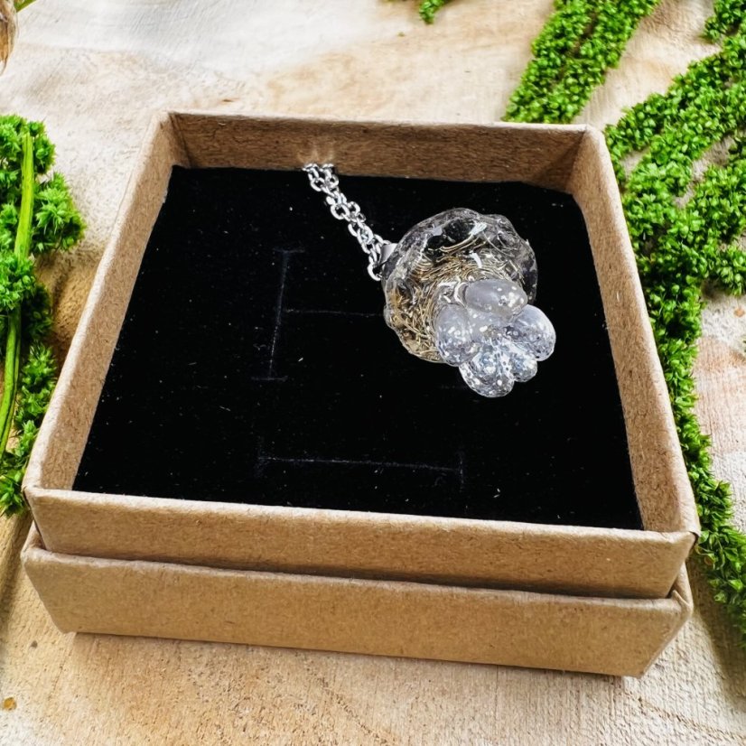 Orgonitová medúza / náhrdelník s alabastrem - pro čistotu, harmonii, uvolnění napětí