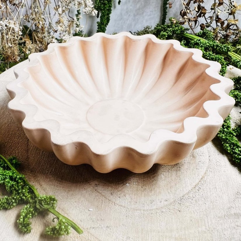 Magická miska pod zvlněná - cihlová