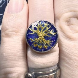 Prsten na přání - opály a malovaný strom života