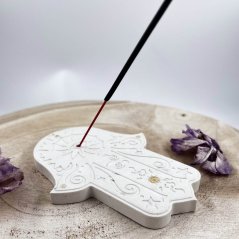 Incense stick holder - Hand of Fatima - for protection, luck and harmony
