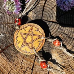 Wooden pentagram - protective talisman for travel