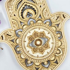 Dřevěná dekorace ruka Fatimy (hamsa) Dřevěná dekorace ruka Fatimy (hamsa)