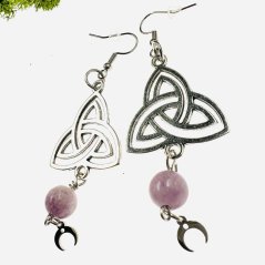 Náušnice triquetra - ametyst - intuice, magie, harmonie