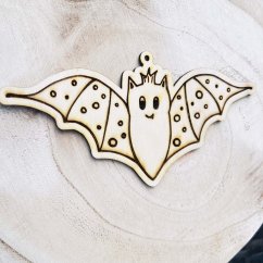 Netopýrek - dřevěná dekorace / omalovánka