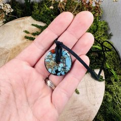 Orgonite jewellery / amulet / talisman with turquoise - for protection, truth, strength