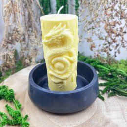 Přírodní rituální svíce - Drak - žlutá