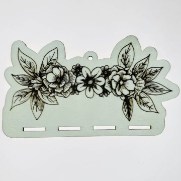 Autorský dřevěný sponkovník - květiny - velký