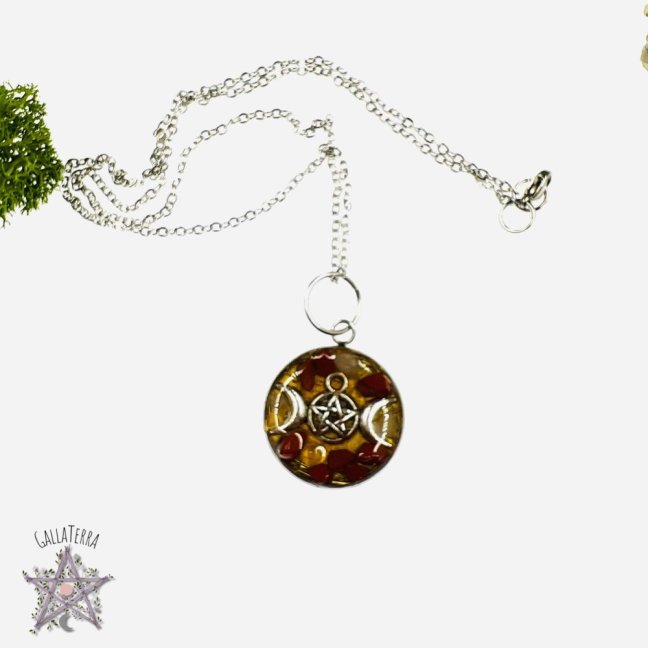 Orgonite necklace - pentagram - strength, protection, balance