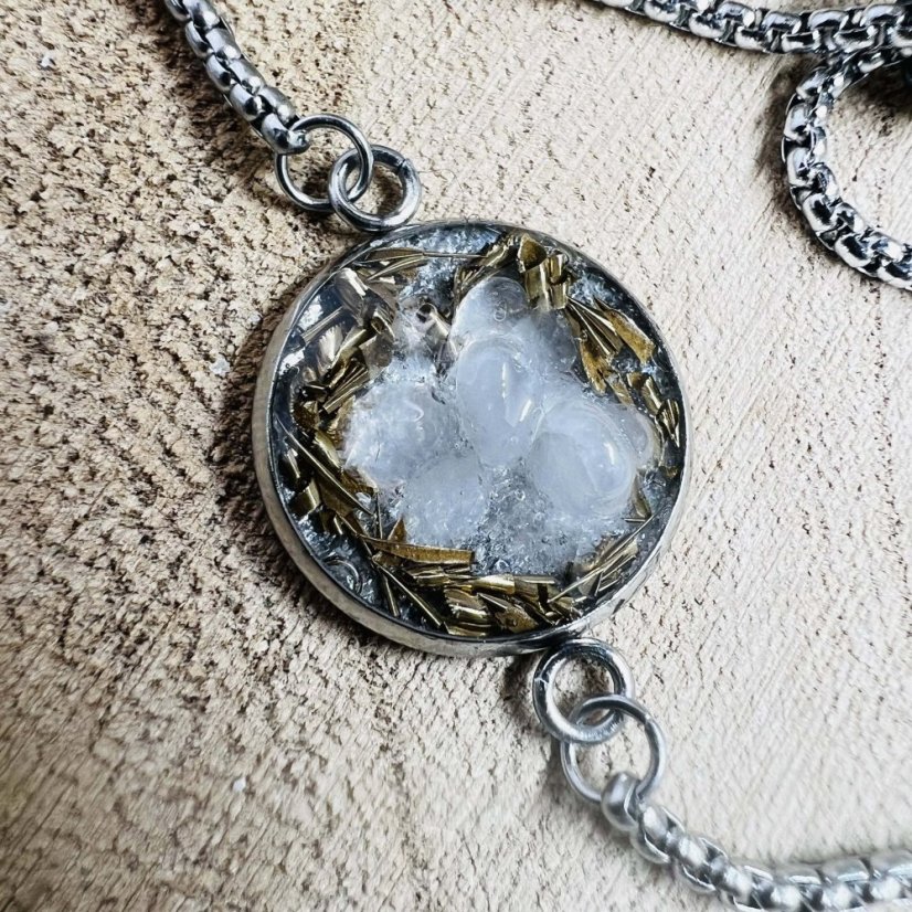 Orgonite bracelet - clear quartz - gentle heart energy