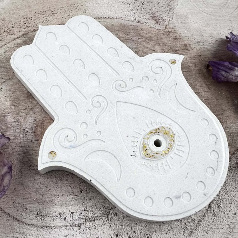 Podložka pod vonné tyčinky - ruka Fatimy - pro ochranu, štěstí a harmonii