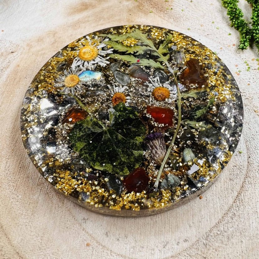 Magická orgonitová podložka / podtácek pro ochranu, magii a vnitřní sílu - 2.jakost