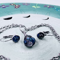 Energy necklace and earrings with moonstone