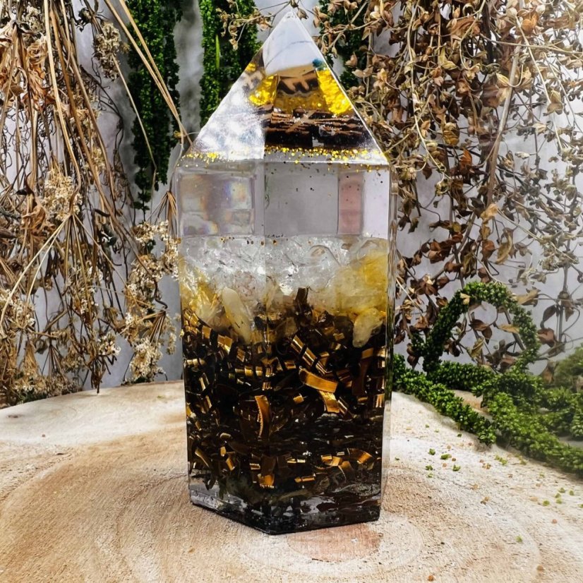 Orgonitový krystal / špice s Vegvisírem pro vedení správnou cestou