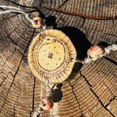 Wooden Uroboros - protection talisman for travel