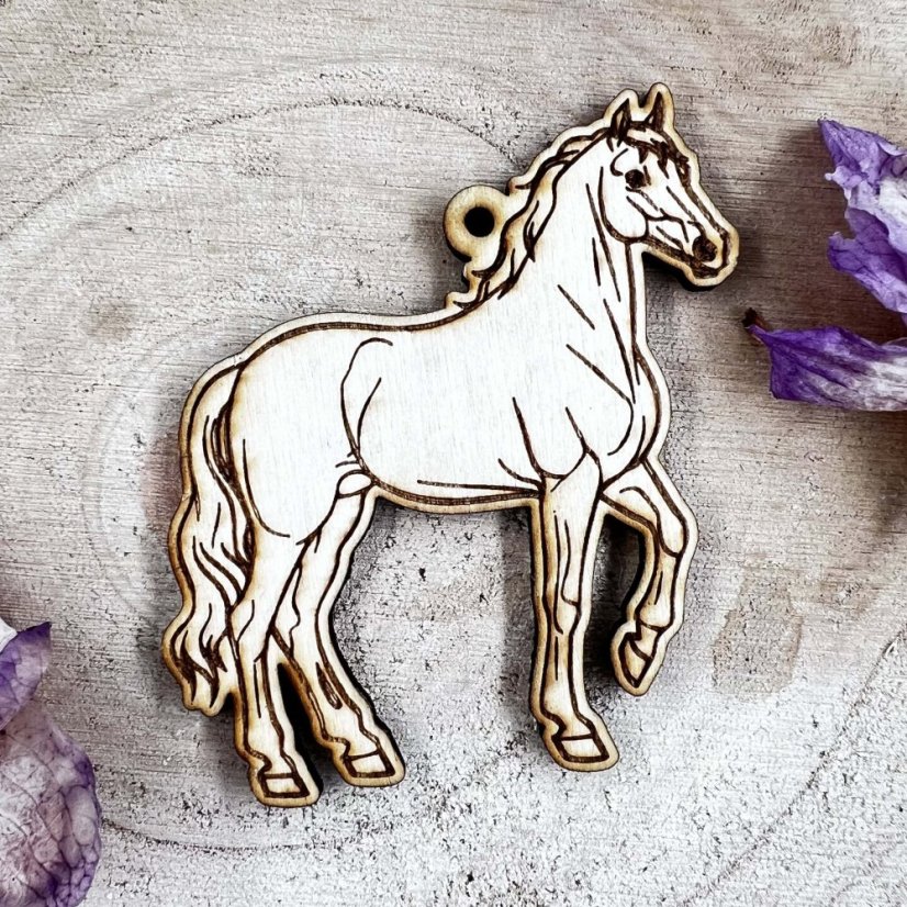 Wooden decoration - horse - small