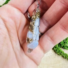 Orgonite necklace - chalcedony - peace, communication, harmony