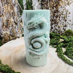 Přírodní rituální svíce - Drak - zelená - růst, hojnost, ochrana