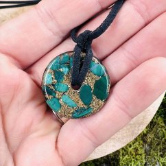 Orgonitový šperk / amulet s malachitem - unisex - pro ochranu, transformaci, růst