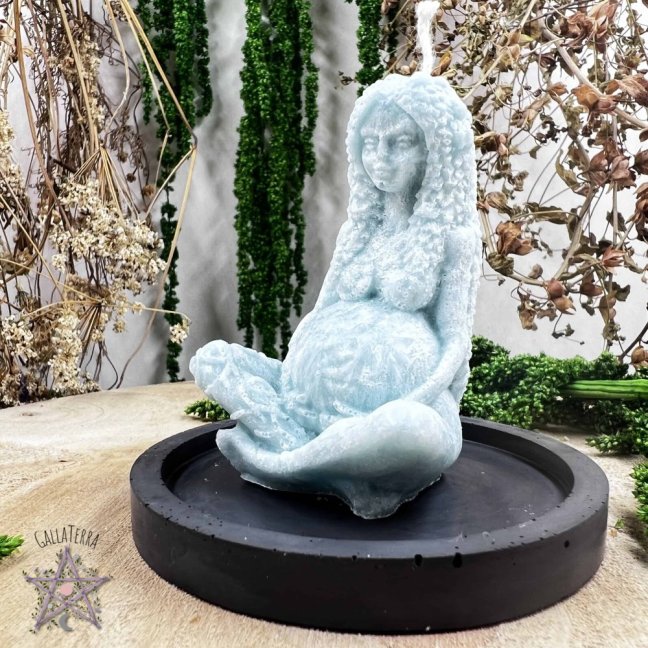 Natural ritual Gaia candle - Earth goddess - green