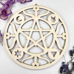 Wooden pentagram decoration
