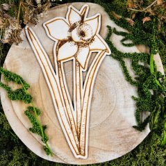 Autorská dřevěná květina - Narcis