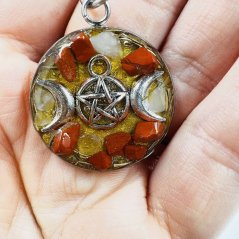 Orgonitový náhrdelník - pentagram - síla, ochrana, rovnováha