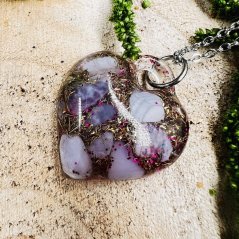 Orgonite heart with blue chalcedony - a necklace for love, kindness and gentle communication