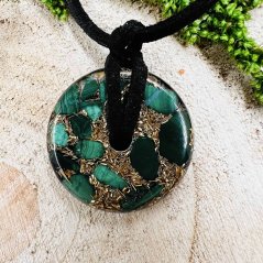 Orgonitový šperk / amulet / talisman s malachitem - unisex - pro ochranu, transformaci, růst