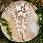 Autorská dřevěná květina - Narcis