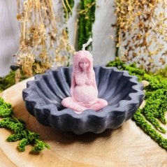 Magická miska pod svíčku zvlněná - černá