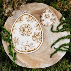 Original Handcrafted Decoration - Egg - Large with Flowers
