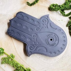 Podložka pod vonné tyčinky - černá - ruka Fatimy - pro ochranu, štěstí a harmonii