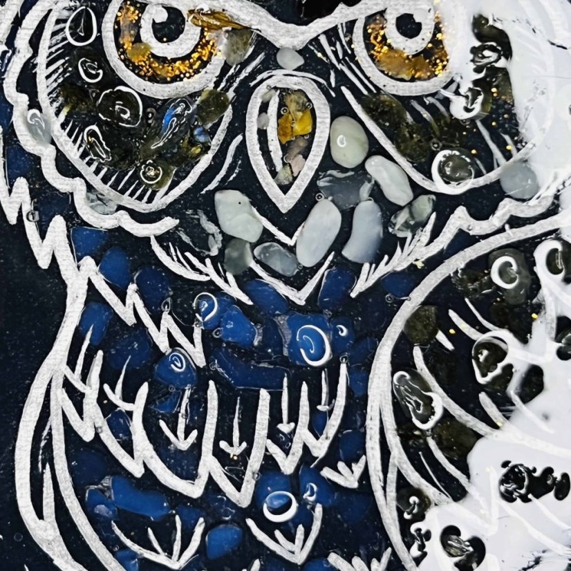 Energetický minerální obraz - Sova pro duchovní vedení